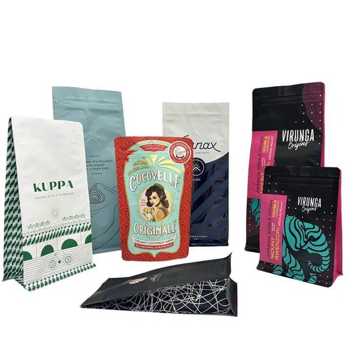 커피를위한 평평한 바닥 가방